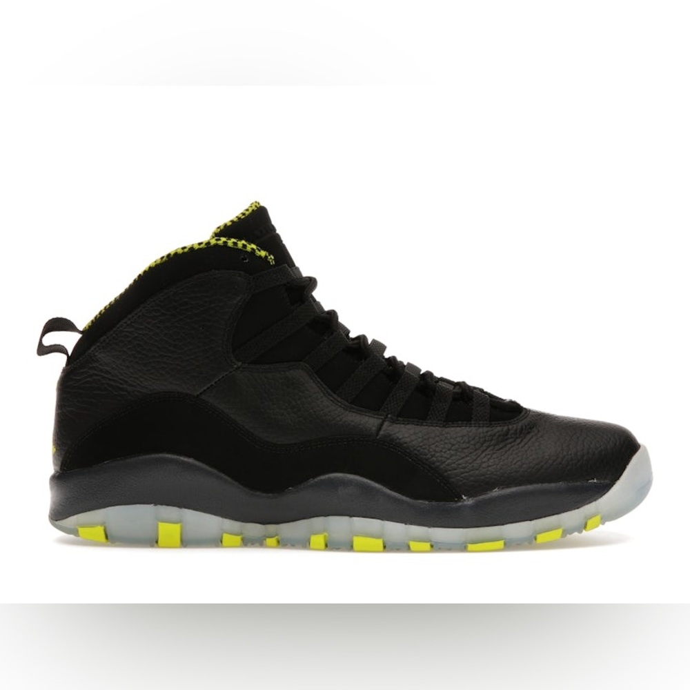 NIKE AIR JORDAN 10 RETRO BLACK-VENOM GREEN High-Top Sneakers